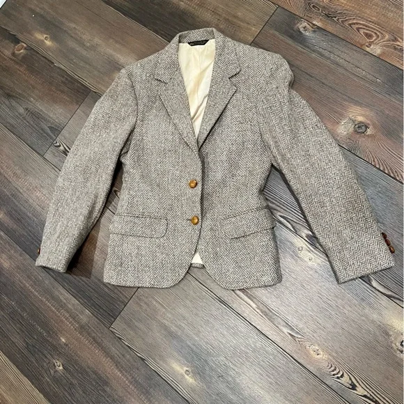 Vintage brown tweed quintessential fall winter blazer - Picture 3 of 15